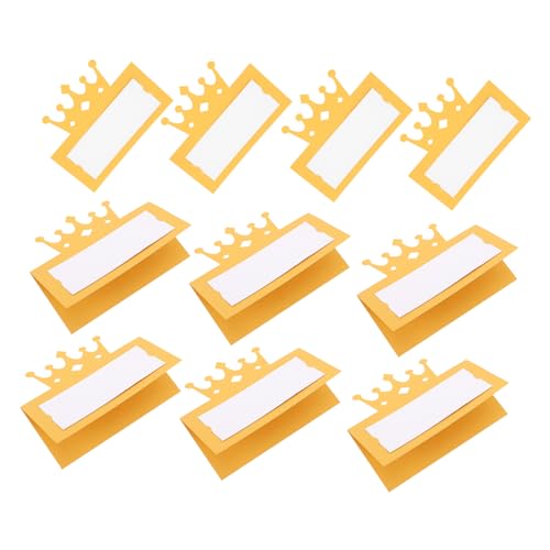 Alipis 50 Stück Goldene Sitzplatzkarten mit Kronen Design Stabile Zeltkarten aus Hochwertigem Perlmutt Papier Blanko Namenskarten für Geburtstag Hochzeit Bankett und Tischdekoration von Alipis