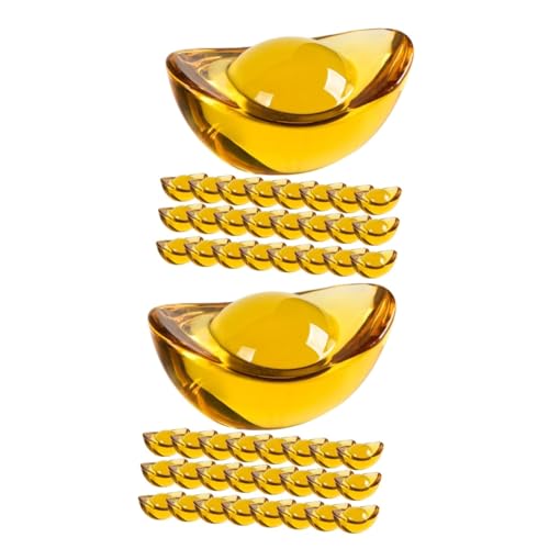 Alipis 50 Stück Kristallbarrenverzierung Feng Shui Kristalldekoration Modellierdekor aus Fesngshui-Ornament Golddekor Wohnkultur Dekoration der Handwerksszene Desktop-Dekor von Alipis