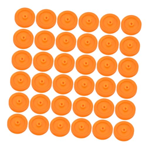 Alipis 50 Stück Riemenscheibe Aus Kunststoff Diy Modell Spielzeugrad Diy-teile Der Riemenscheibe Mini-riemenscheibe Riemenscheibe Für Rc-car Kabelzug-kit Orange Plastik von Alipis
