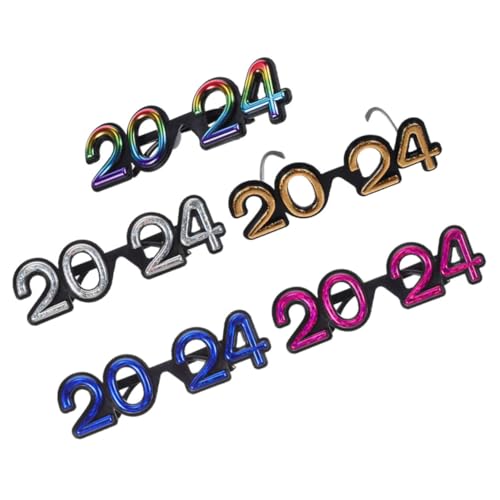 Alipis 5Stücke Themenbrillen Lustige Photo Booth Requisiten für Silvesterpartys Farbenfrohes Kostümzubehör Partydekoration für Unvergessliche Feiern von Alipis