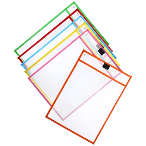 Alipis 6 Blattschutzhüllen Transparente Pvc-Design-Papierhülle Schutz Für Lose Blätter Papiertüte (Zufällige Farbe) von Alipis