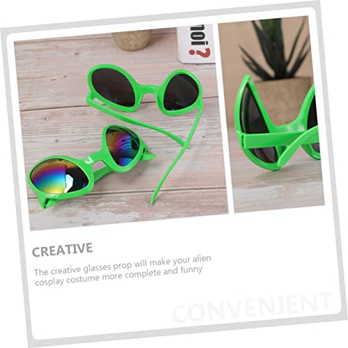 Alipis 6 Paare Lustige Partybrillen Außerirdische Sonnenbrillen Skurrile Kostümbrille mit Silbernem und Grünem Rahmen für Weltraum Karnevalspartys Bequem und Langlebig von Alipis
