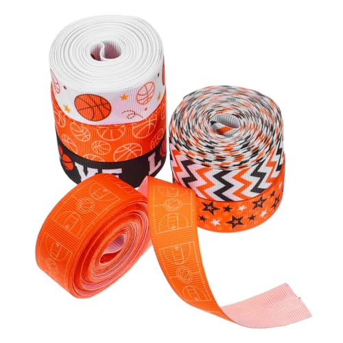 Alipis 6 Rollen Basketball Ripsband Polyester Strapazierfähig Sportmotiv DIY Bastelband Geschenkband für Verpackungen Partydeko Kreatives Basketball Alipis 6 Rollen Basketball Ripsband Polyester Strapazierfähig Sportmotiv DIY Bastelband Geschenkband für Verpackungen Partydeko Kreatives Basketball von Alipis
