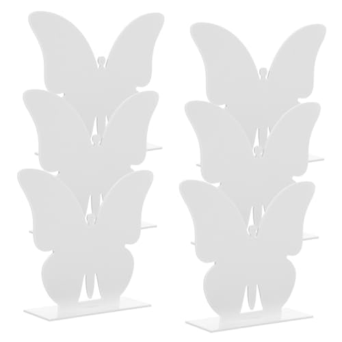 Alipis 6 Sätze Tischschild aus Acryl hochzeit das bankett Schmetterlingsform-Tischschilder Bankettschilder Einladung leer Restaurant-Tischnummernschild wiederverwendbare Sitzschilder Weiß von Alipis