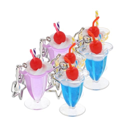 Alipis 6 Stück Eiscreme -tasse Hängedekoration Süße Schlüsselanhänger Zauber Für Lunchsäcke Handtaschen-anhänger-charms Rucksack-zubehör Cartoon-essen-anhänger Geldbeutel-anhänger Pvc von Alipis