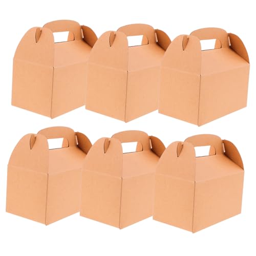 Alipis 6 Stück Geschenkkarton für Partys Leichte Pappboxen mit Griff für Süßigkeiten Kuchen und für Hochzeiten Geburtstagsfeiern und Festlichkeiten von Alipis