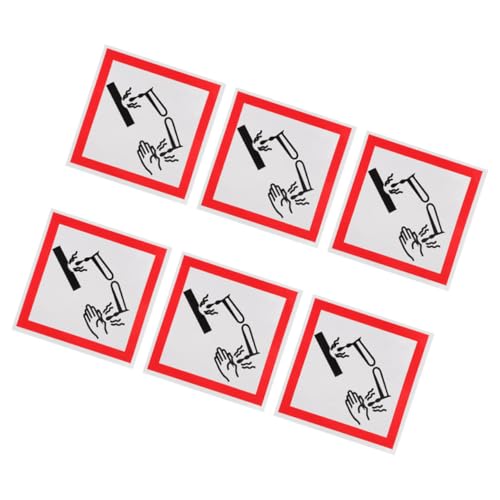 Alipis 6 Stück Korrosive Markierungen chemische Etiketten Aufkleber mit Sicherheitsetikett Sicherheitsschild Warnsignale Korrosionsschutzaufkleber Warnschild Sicherheitsabziehal PVC von Alipis