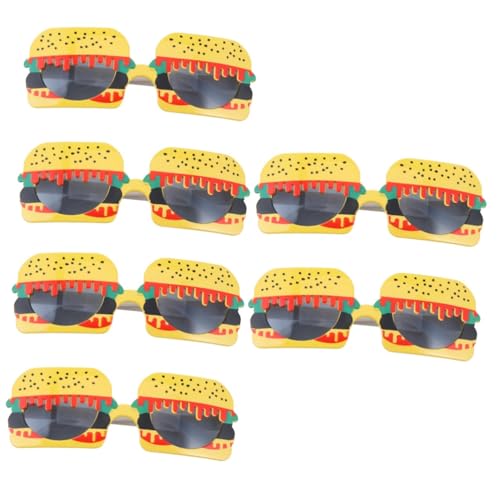 Alipis 6 Stück Lustige Burger Sonnenbrille Abs Unisex Partybrille für Karneval Geburtstag Maskerade und Tanzveranstaltungen von Alipis