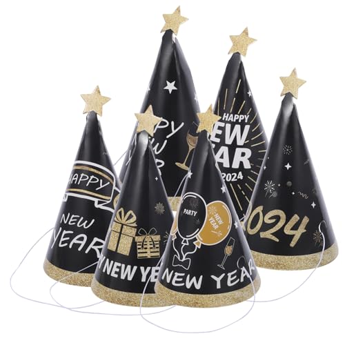 Alipis 6 Stück Neujahrsparty Papierhüte Faltbare Partyhüte Kinderfreundliche Neujahr Dekorationen Leicht und Robust für Feiern und Fotos von Alipis