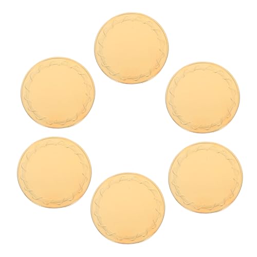 Alipis 6 Stück Runde Blanko Metallmünzen mit Goldplattiertem Spiegelrand Gravierbare Münzen für Diy Bastelprojekte und Reise Souvenir Sammlungen Alipis 6 Stück Runde Blanko Metallmünzen mit Goldplattiertem Spiegelrand Gravierbare Münzen für Diy Bastelprojekte und Reise Souvenir Sammlungen von Alipis