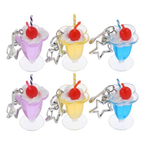 Alipis 6 Stück Süße Mini-eiscreme-anhänger, Trinkbecher, Flaschenanhänger Für Diy-handwerk, Schlüsselanhänger, Ohrringe, Halskette, Schmuckherstellung von Alipis
