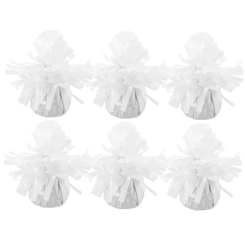Alipis 6 Stück Teiliges Ballongewichte aus Weißem Material Praktische für Hochzeit Geburtstag Partydekoration Geeignet für Latex und Heliumballons Wiederverwendbar Tischdeko von Alipis