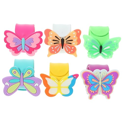 Alipis 6 Stück Teiliges Silikon Slap Armband mit Schmetterlingsdesign Sichere Langlebige Kindergeburtstag Mitgebsel Weiche Bequeme Snap Wristbands für Partygeschenke von Alipis