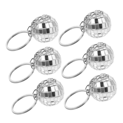 Alipis 6Stücke Spiegel Disco Kugel Schlüsselanhänger Jahre Party Accessoires Silberne Anhänger Für Taschen Geldbörsen Und Weihnachtsdeko Disco Zubehör Für Festliche Alipis 6Stücke Spiegel Disco Kugel Schlüsselanhänger Jahre Party Accessoires Silberne Anhänger Für Taschen Geldbörsen Und Weihnachtsdeko Disco Zubehör Für Festliche von Alipis