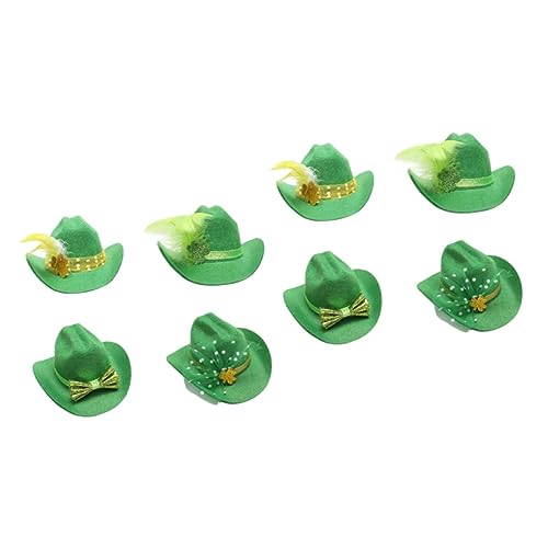 Alipis 8 Stk Bogen irisch st. Patrick Day Haarschmuck Mini-Haarspange Haarnadel Tiara st. Patrick Day Kopfschmuck Haarspange in Hutform Schneiderei Partyhut Zylinder Garn von Alipis