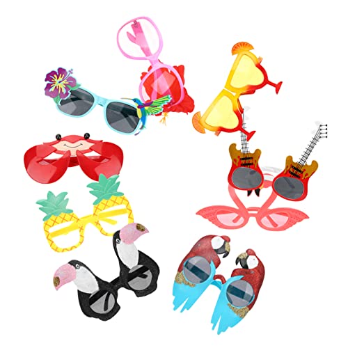 Alipis 9 Stück Hawaiian Party Sonnenbrille Teiliges Lustige Foto Requisiten für Sommerfeiern Strand Events und Kostümpartys Robuste Leichte Brillen für Erwachsene von Alipis
