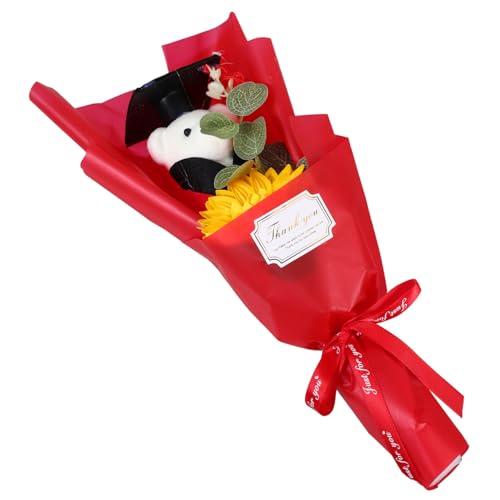Alipis Abschlussbär Blumenstrauß mit Doktorhut Niedliches Plüschbärchen und Lebensechte Sonnenblumen für Abschlussfeiern zur Graduierung Alipis Abschlussbär Blumenstrauß mit Doktorhut Niedliches Plüschbärchen und Lebensechte Sonnenblumen für Abschlussfeiern zur Graduierung von Alipis