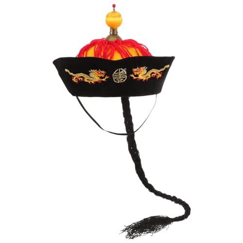 Alipis Asiatischer Kaiserhut Qing stil Cosplay Mütze mit Zopf Leichter Tragbarer Chinesischer Kostüm hut für Performance Karneval Fasching Party und Rollenspiel Widerstandsfähig und Alipis Asiatischer Kaiserhut Qing stil Cosplay Mütze mit Zopf Leichter Tragbarer Chinesischer Kostüm hut für Performance Karneval Fasching Party und Rollenspiel Widerstandsfähig und von Alipis