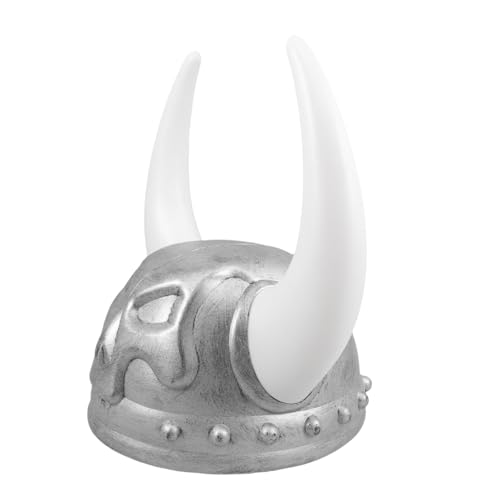 Alipis Authentischer Wikingerhelm mit Hörnern und Totenkopf muster Leichter Kunststoff Mittelalterlicher Piratenhut für Erwachsene für Halloween Rollenspiele und Partys von Alipis