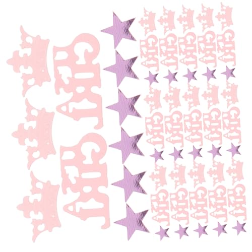 Alipis Babyparty Konfetti It Girl mit Krone und Stern Niedliche Tischdeko Streuung für Gender Reveal Party Shower und Geburtstagsfeier Leichtes Sicheres Material Vielseitige von Alipis