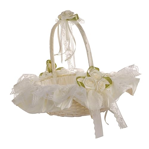 Alipis Blumenmädchenkorb Hochzeit Spitzenstoff Romantisch Blumenkorb für Blumenkinder Zeremonie Dekoration für Rosenblätter und Süßigkeiten Alipis Blumenmädchenkorb Hochzeit Spitzenstoff Romantisch Blumenkorb für Blumenkinder Zeremonie Dekoration für Rosenblätter und Süßigkeiten von Alipis