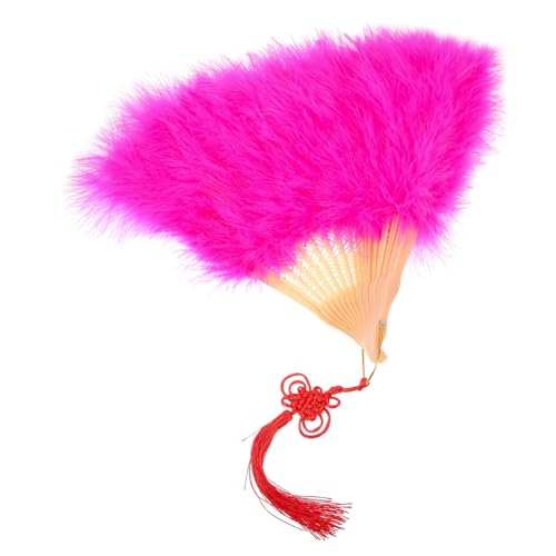 Alipis Braut Handfächer aus Federn Eleganter Hochzeitsfächer für Trauzeugen Fotografie Partys Tiefe Leicht Tragbar Komfortabler Griff für Makeup Tanz von Alipis