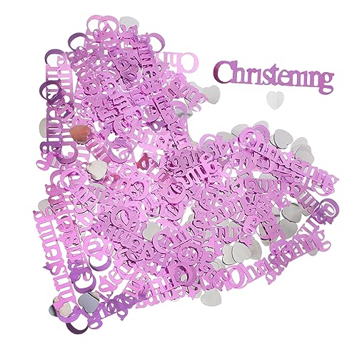 Alipis Christening Konfetti für Tischdekoration Shower Tauffeier Herz und Buchstabenmuster für Jungen und Vielseitig Einsetzbar für Unvergessliche Feiern von Alipis