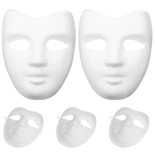 Alipis Diy-Vollgesichtsmasken: 5 Stück Schlichte Weiße Maske Blanko Bemalbare Maske Mardi-Gras-Masken Maskerade-Masken Weiße Mache-Maske Kostüm-Bastelmaske Für Diy-Projekte Zubehör von Alipis
