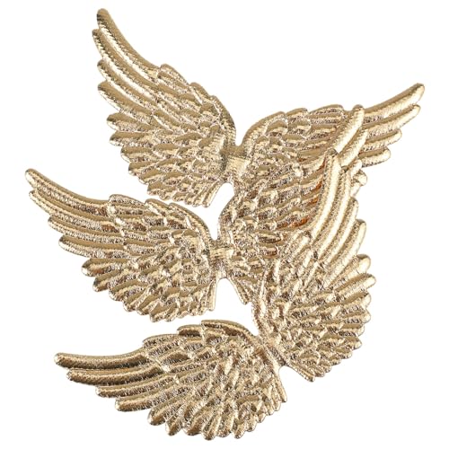 Alipis Engelsflügel zum Basteln: 12 Kleine Goldene Engelsflügel-aufnäher aus Stoff – Dekorative Applikationen für Selbstgemachte Rucksäcke, Bastelarbeiten, Weihnachtsfeier-ornament-zubehör von Alipis