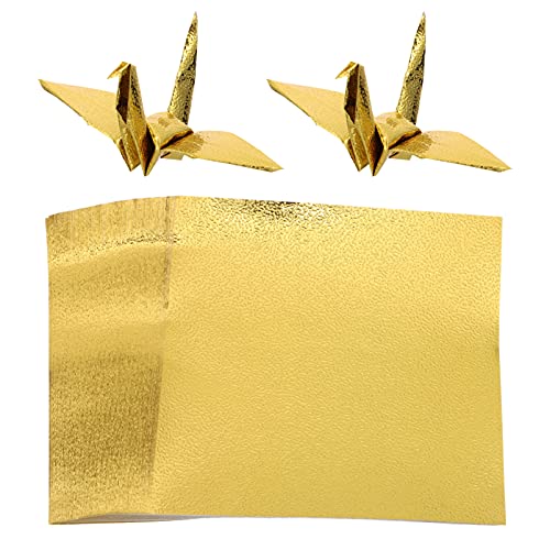 Alipis Glänzendes Origami-Papier 100 Stück Glitzer-Faltpapier 10 cm Scrapbook-Papier DIY Bastelpapier Quadrate Hintergrundpapierbögen Für Weihnachten Kinder Kunstprojekte Golden von Alipis