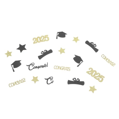 Alipis Glitzernde Graduation Tischdeko mit Cap Konfetti Leichtes Vielseitiges Partyzubehör für Schul Uni Abschlussfeiern Festliche Deko für Prom Congrats Akademische Events von Alipis