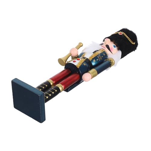 Alipis Großer Holzfigur König aus Massivem Holz mit Axt Vintage Weihnachtsdekoration für Wohnräume Kaminsims und Festliche Tischarrangements Langlebige Handwerkskunst für Feiertage von Alipis