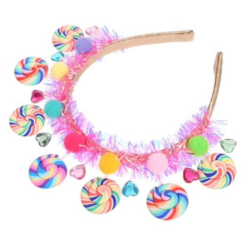 Alipis Haarreif Candy Cane Design Lollipop Kopfschmuck Leichtes Weiches Material für Mädchen Geburtstag Feiertage Themenpartys Haarschmuck Zubehör von Alipis