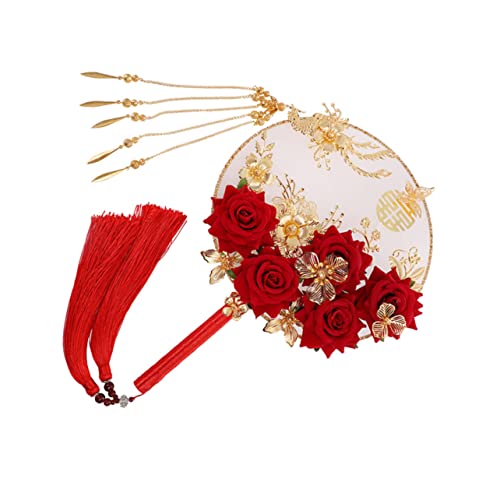 Alipis Traditioneller Chinesischer Handgefertigter Fächer mit Seidenrose Brautfächer für Besondere Anlässe Alipis Traditioneller Chinesischer Handgefertigter Fächer mit Seidenrose Brautfächer für Besondere Anlässe von Alipis