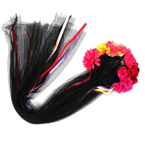 Alipis Halloween Blumen Haarschmuck mit Dekorativem Schleier Lustiges Cosplay Kopfband für Halloween Partys und Fotografie Rote und Gelbe Rosen Dekoration Alipis Halloween Blumen Haarschmuck mit Dekorativem Schleier Lustiges Cosplay Kopfband für Halloween Partys und Fotografie Rote und Gelbe Rosen Dekoration von Alipis