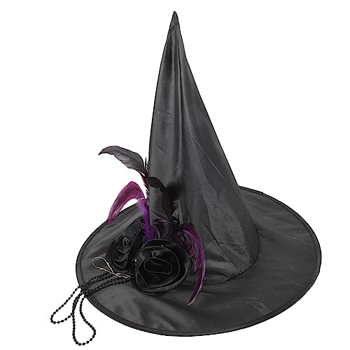 Alipis Halloween Hexenhut Damen Falten Dunkler Hexenstil Partyhut für Karneval und Kostüm Strapazierfähiger Hexenhut mit Rüschen für Fasching Rollenspiel und Themenpartys Alipis Halloween Hexenhut Damen Falten Dunkler Hexenstil Partyhut für Karneval und Kostüm Strapazierfähiger Hexenhut mit Rüschen für Fasching Rollenspiel und Themenpartys von Alipis