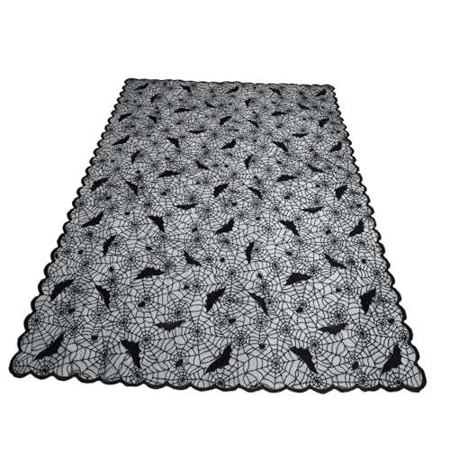 Alipis Halloween Tischdecke Spitze mit Spinnennetz Dekorative Halloween Deko Schwarze Tischdecke für Party mit Spinnenmuster Alipis Halloween Tischdecke Spitze mit Spinnennetz Dekorative Halloween Deko Schwarze Tischdecke für Party mit Spinnenmuster von Alipis