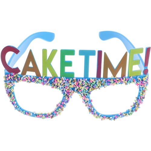 Alipis Happy Birthday Party-Sonnenbrille – Kuchenzeit Brillengestell Lustige Kostüme Neuartige Brillen Fotoautomaten-Requisiten Geburtstagsfeier Partygeschenke Blau von Alipis
