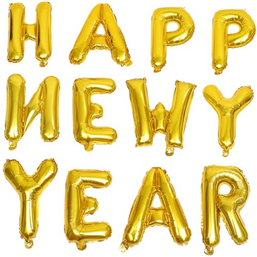 Alipis Happy Year Folienballons Gold Aluminium Partydeko für Silvester Neujahrsfeier Fotorequisiten Wand Tischdekoration Langlebig Platzsparend Alipis Happy Year Folienballons Gold Aluminium Partydeko für Silvester Neujahrsfeier Fotorequisiten Wand Tischdekoration Langlebig Platzsparend von Alipis