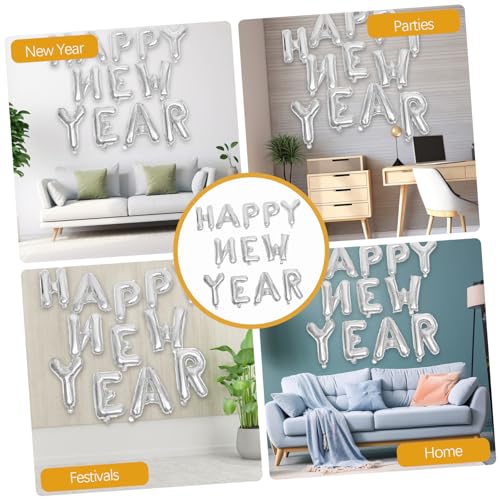 Alipis Happy Year Folienballons Silber Partydeko Aluminium Ballonset für Neujahrsfeier Festliche Partydekoration Fotorequisiten Geeignet für Silvester und Jubiläen Alipis Happy Year Folienballons Silber Partydeko Aluminium Ballonset für Neujahrsfeier Festliche Partydekoration Fotorequisiten Geeignet für Silvester und Jubiläen von Alipis