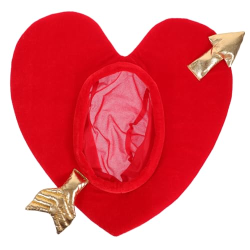 Alipis Herzförmige Kopfbedeckung Valentinstag Dekorativer Hut für Kreatives Amor Kostümaccessoire Foto Requisite Festlicher Stirnband für Party Cosplay von Alipis