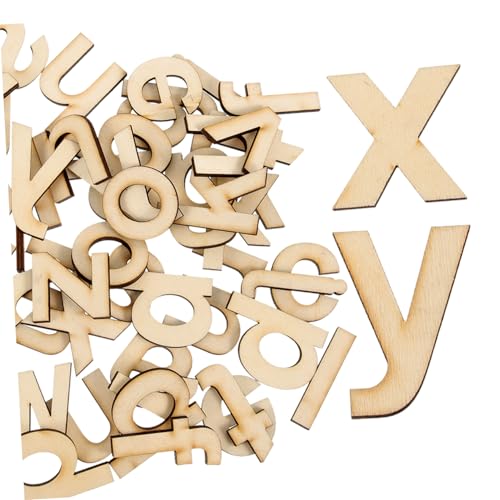 Alipis Holzbuchstaben Alphabet Buchstaben Graffiti Stil Unbehandelt DIY Basteln Hochzeit Dekoration Niedrige Großbuchstaben Lernspielzeug aus Holz von Alipis