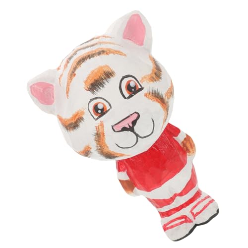 Alipis Holzkernkernkernkernendeckel Tiger-Maskottchen- Mini-Holztiger Tigerskulptur Tiger Figur Tiger-Ornamente Holzfiguren Tigerdekoration Desktop-Tiger-Figur Tiger-Statue hölzern von Alipis