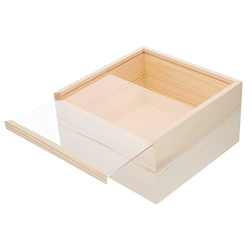 Alipis Holzkiste Mit Durchsichtigem Schiebedeckel Kleine Unvollendete Ausstellungsbox Sammler-Organizer-Etui Diy-Bastelbox Alipis Holzkiste Mit Durchsichtigem Schiebedeckel Kleine Unvollendete Ausstellungsbox Sammler-Organizer-Etui Diy-Bastelbox von Alipis
