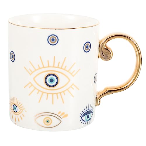 Alipis Kaffeetasse mit Bösem Augenmuster Handgefertigte Keramiktasse für Kaffee Tee und Heiße Zufälliges Design Praktisch und Leicht zu Reinigen für Zuhause und Büro von Alipis