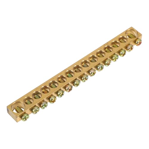 Alipis Klemmenblock Batterien Elektrikbustestriegel Erdungsklemme Batterieklemmeverteilungsblock Bodenleiste Verteilerblock Bodenblock Klemmen-erdungsschienen-kit Golden Kupfer von Alipis