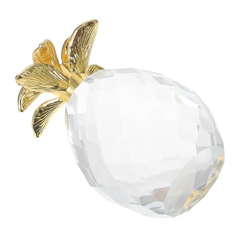 Alipis Kristall Ananas Ornament Moderne Tischdekoration für Schlafzimmer Wohnzimmer und Esszimmer Miniatur Transparent mit Goldenen Blättern für Stilvolle von Alipis