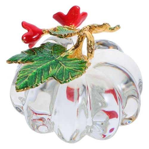 Alipis Kristallglas Kürbis Dekoration Kleine Handgefertigte Glasfigur mit Blattanhänger Herbstliche Tischdeko für Halloween Thanksgiving und herbstliche Wohnraumgestaltung Alipis Kristallglas Kürbis Dekoration Kleine Handgefertigte Glasfigur mit Blattanhänger Herbstliche Tischdeko für Halloween Thanksgiving und herbstliche Wohnraumgestaltung von Alipis