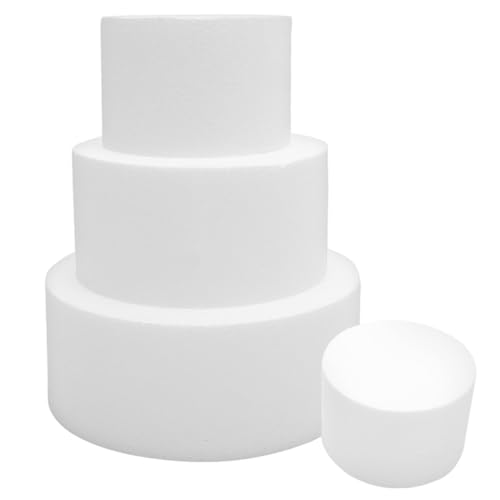 Alipis Kuchen Dummy Set Rundes Modell Für Die Dekoration Von Torten 4 Durchmesser Ideal Für Backpraxis Und Party Dekoration Styropor Tortenprops von Alipis