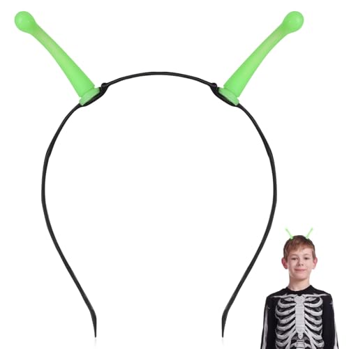 Alipis Leuchtendes Stirnband, Das im Dunkeln Leuchtet – Neongrüner Antennen-haarreif für Halloween-partys, Kostümzubehör, Lustiges Leuchtendes Haarband für Erwachsene Und Kinder von Alipis